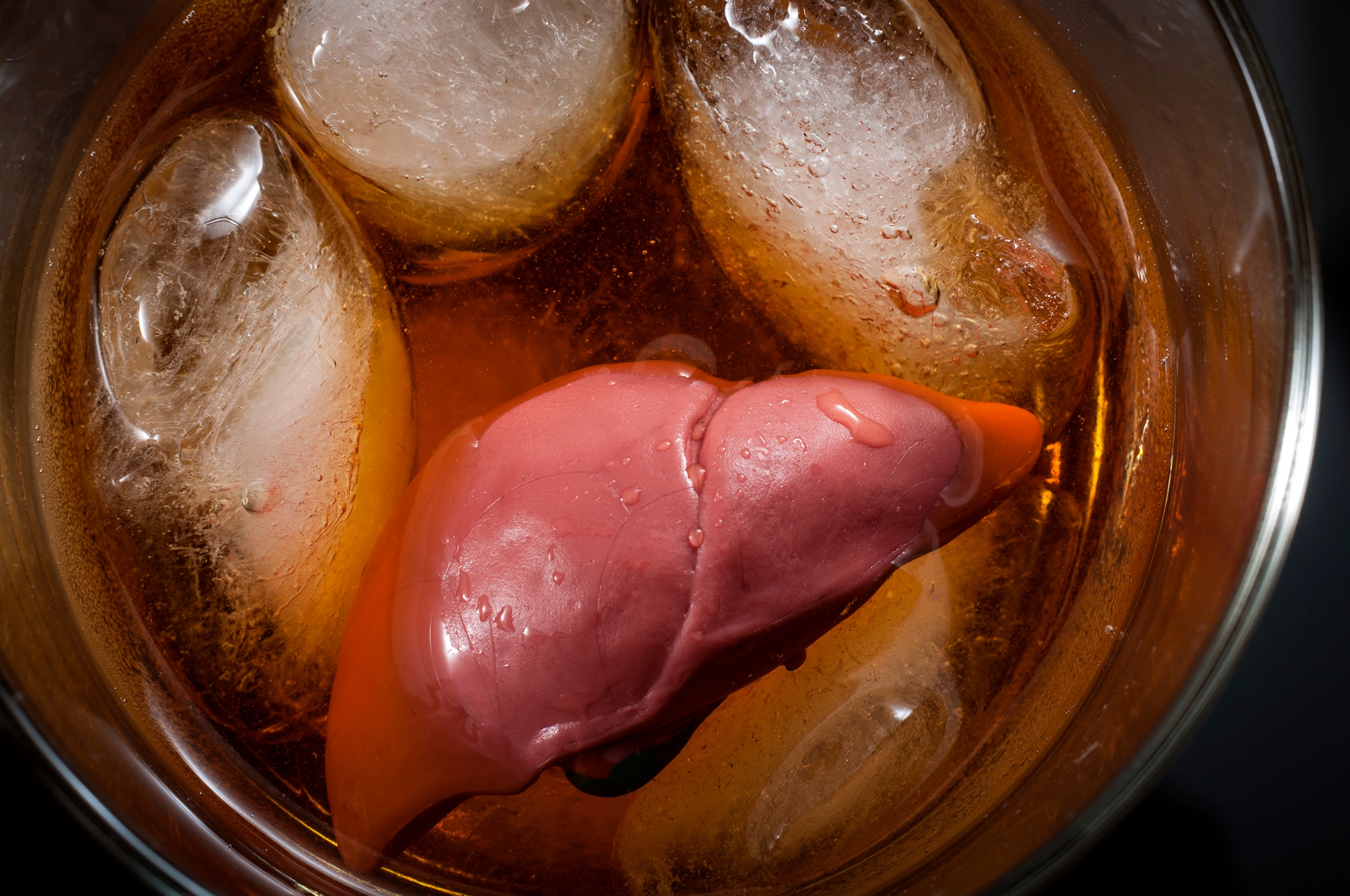 liver floating in alcohol