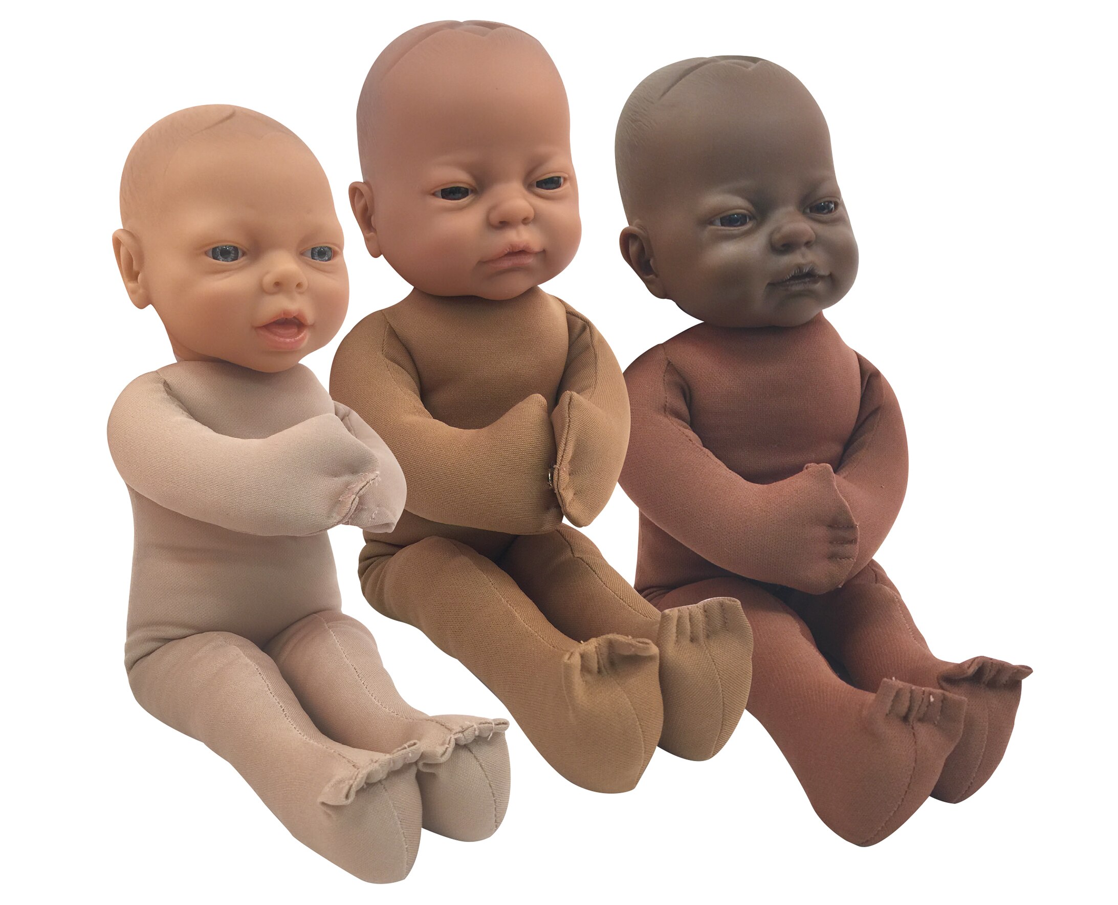 Educational Foetal Models in beige, brown, and dark brown