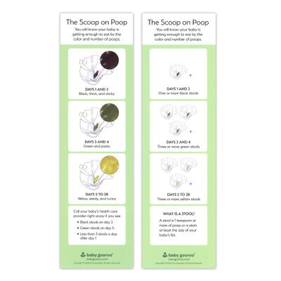 scoop on poop bookmark, breastfeeding, breast feeding, color of poop, Amy Spangler, Childbirth Graphics, 23343