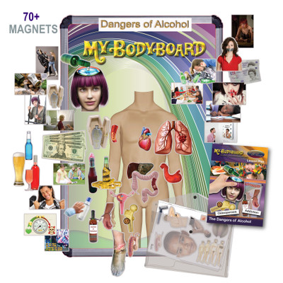 My BodyBoard Dangers of Alcohol Professional Set, health education activity set with magnets, Health Edco, 30282