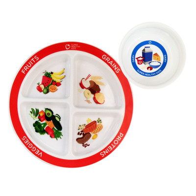 MyPlate Kids Plate and Bowl Set for health education, nutrition education plate and bowl, Health Edco teaching tools, 30534