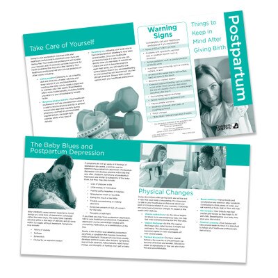 Postpartum: Things to Keep in Mind After Giving Birth Pamphlet by Childbirth Graphics, childbirth education materials, 38640