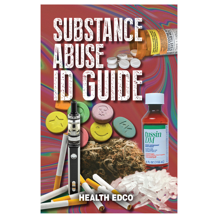 Substance Abuse ID Guide Booklet, cover of health education booklet to teach about substance abuse, Health Edco, 40022