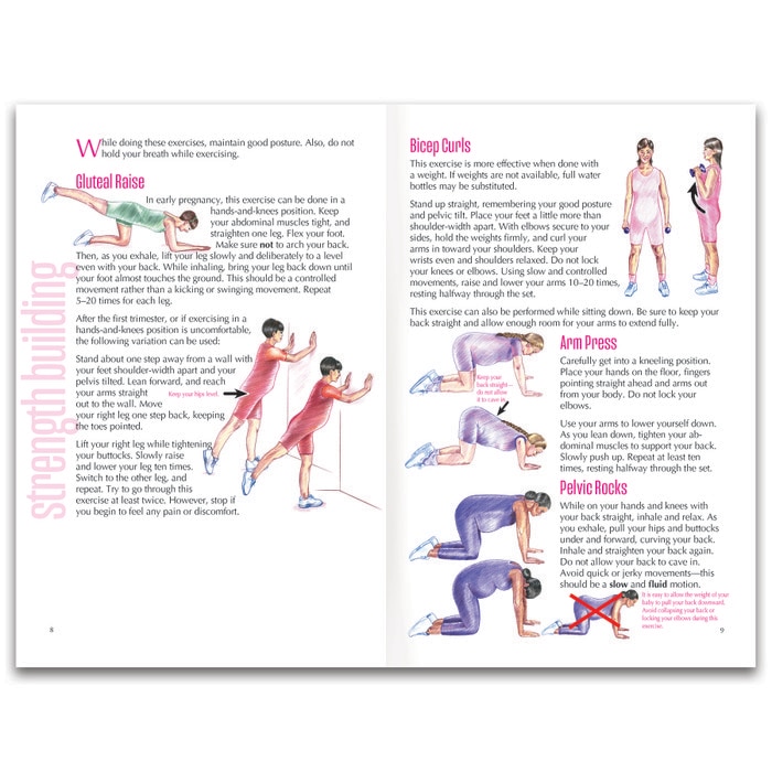 Exercises for a Healthy Pregnancy Booklet, pregnancy education 16-page illustrated booklet, Childbirth Graphics, 40401
