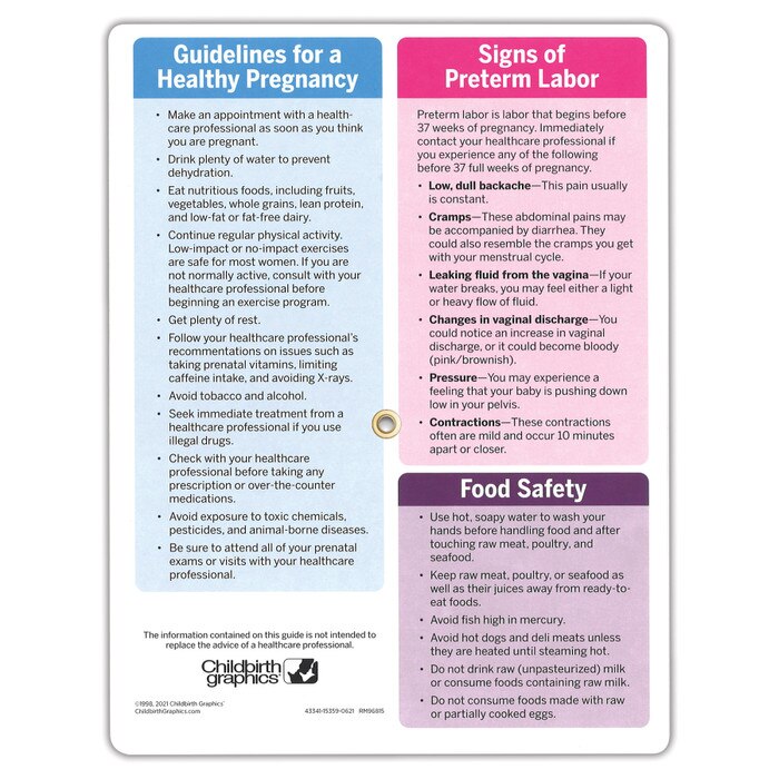 With Child Pregnancy Calculator, interactive educational leaflet to calculate pregnancy due date, Childbirth Graphics, 43341
