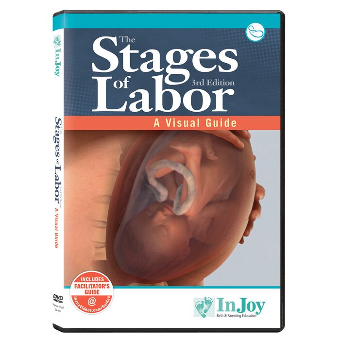 Stages of Labor a visual guide 3rd Edition DVD English cover, baby in utero ready for delivery, Childbirth Graphics, 48806