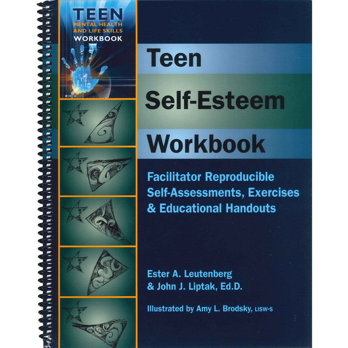 Teen Self-Esteem spiral bound workbook, facilitator self-assessments exercices education handouts, Health Edco, 50259