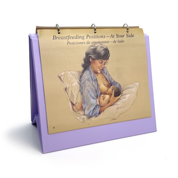 Breastfeeding Chart Collection, illustrated chart of breastfeeding side-lying position, Childbirth Graphics, 50705