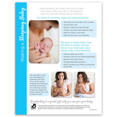 Waking a Sleeping Baby tear pad by Childbirth Graphics for new parent education, childbirth teaching materials, 52511