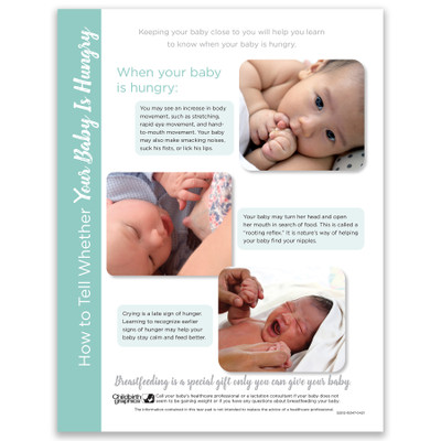 How to Tell Whether Your Baby Is Hungry Tear Pad, Childbirth Graphics breastfeeding education materials, English side, 52512