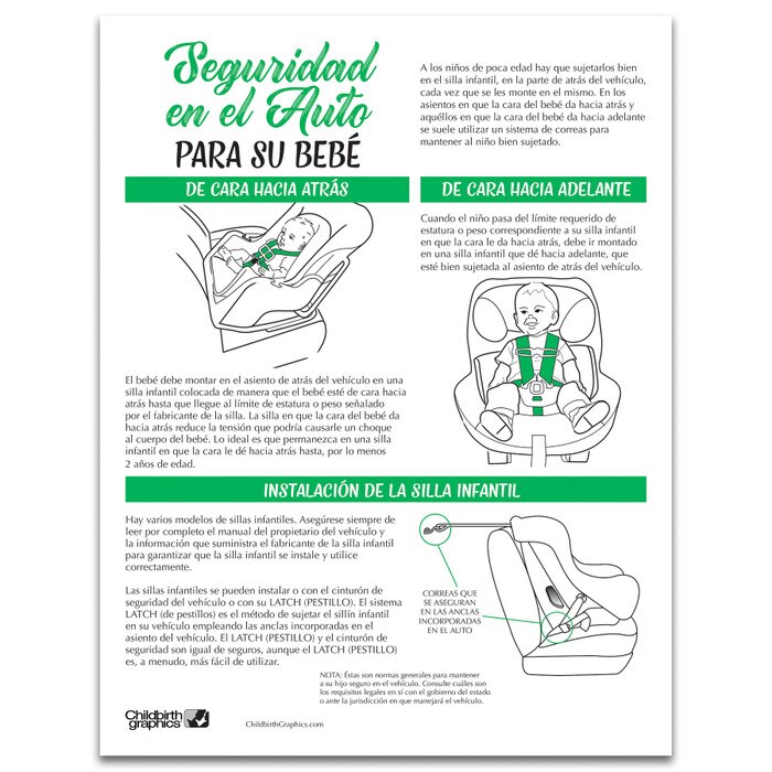 Car Safety for Your Baby Tear Pad from Childbirth Graphics for childbirth and early parenting education and teaching, 52528