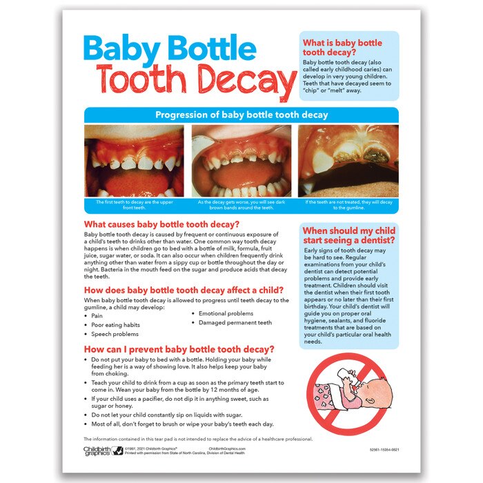 Baby Bottle Tooth Decay Tear Pad, Childbirth Graphics health education and parenting teaching materials, English side, 52561