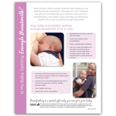 Is My Baby Getting Enough Breastmilk Tear Pad, breastfeeding & lactation education tool, English, Childbirth Graphics, 52592