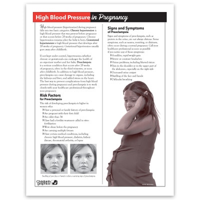 High Blood Pressure in Pregnancy Tear Pad, childbirth education leaflet on pregnancy hypertension, Childbirth Graphics, 52745