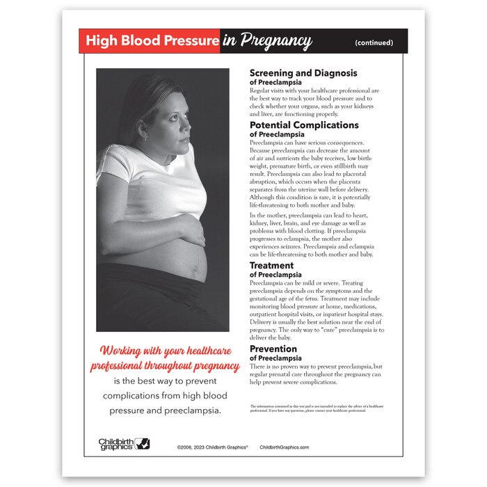 High Blood Pressure in Pregnancy Tear Pad, childbirth education leaflet on pregnancy hypertension, Childbirth Graphics, 52745