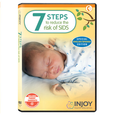 InJoy's 7 Steps to Reduce the Risk of SIDS DVD, English/Spanish, available at Childbirth Graphics, educational videos, 71457
