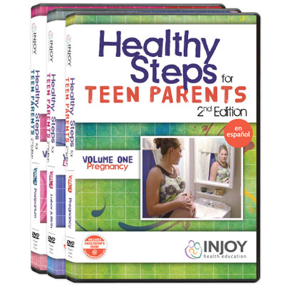 Healthy Steps for Teen Parents 2nd Edition 3-Volume DVD Set, Spanish, available at Childbirth Graphics, 71501