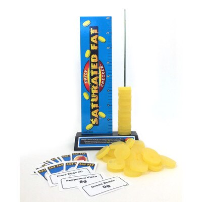 Daily Saturated Fat Checker, health education activity and nutrition teaching tool with game pieces, Health Edco, 77206