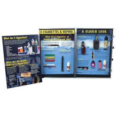 E-Cigarettes & Vaping: A Closer Look 3-D Display by Health Edco for health education with models of vaping devices, 78499