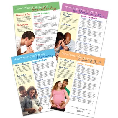 Supportive Fathers Tear Pad Set Set of 4 from Childbirth Graphics with tear pads for fathers to support pregnancy to postpartum