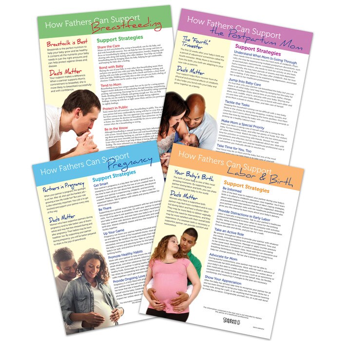 Supportive Fathers Tear Pad Set Set of 4 from Childbirth Graphics with tear pads for fathers to support pregnancy to postpartum