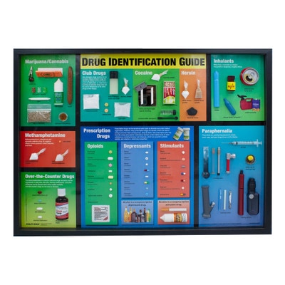 Drug Identification Guide, drug education display for health education with realistic drug facsimilies, Health Edco, 79216