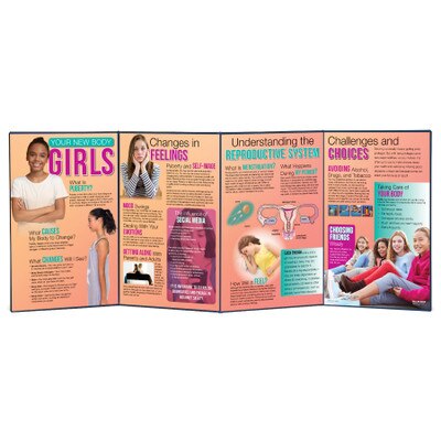 The Your New Body: Girls Folding Display, four-panel health teaching tool for girls puberty education, Health Edco, 79329