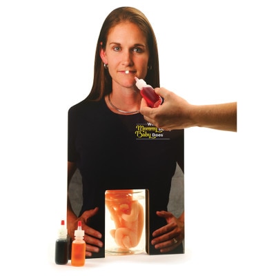 What Mummy Does Baby Does Display for childbirth and pregnancy hazards education from Childbirth Graphics, 79838