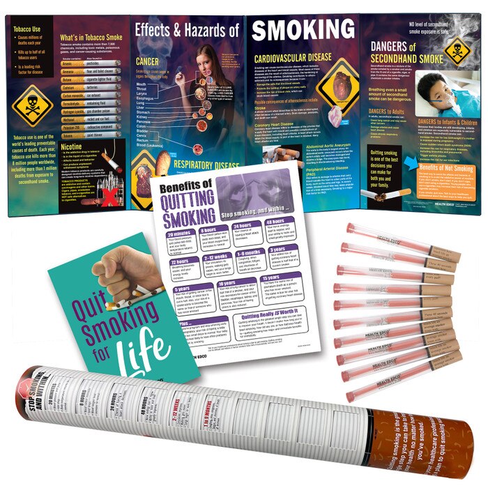 Smoking Cessation Package from Health Edco with health education materials to help smokers quit tobacco and smoking, 79951