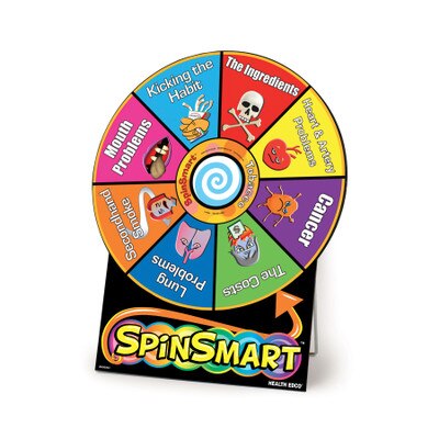 SpinSmart Tobacco Wheel, spinning wheel game tobacco education activity to teach nicotine and tobacco, Health Edco, 79983