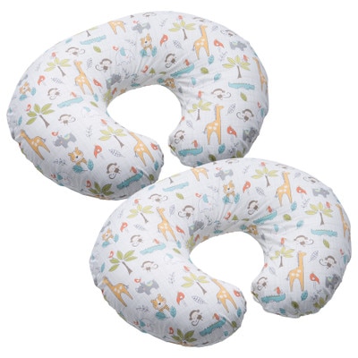 Boppy Jungle Beat Healthcare Pillow (Set of 2), two breastfeeding pillows with fun jungle pattern, Childbirth Graphics, 85963